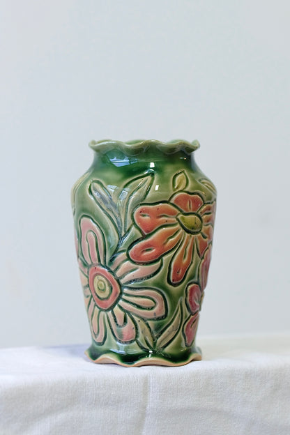 Ummuramics x Flowerfolks - Jade Green Bunga-Bunga Vase